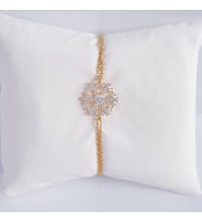 kar tanesi model bayan gümüş bileklik (Gold)