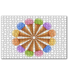 Cakapuzzle Çeşitli Kornet Dondurma Yelpazesi  Puzzle Yapboz MDF (Ahşap) (255 Parça)