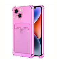 Microsonic Apple iPhone 15 Plus Card Slot Shock Kılıf Füme (Pembe)