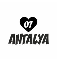 Kalpli 07 Antalya Araba Sticker siyah 20x15 CM (Siyah)