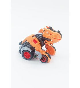 Dinozor Araba Dinozor Robota Dönüşen Sürtmeli Özellikli Sevimli Dinozor Araba 16cm. (Turuncu)