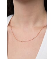 Elika Silver Kadın Singapur Model 45 Cm 925 Ayar Gümüş Kolye (Rose)