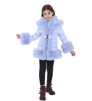 MODAQUEEN Çocuk Özel Tasarım Puf Mont 2378-C (Mavi)