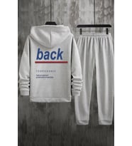Unisex Back Sırt Baskılı Eşofman Takımı (Gri)
