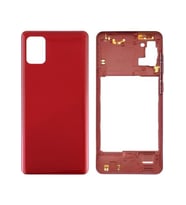 Samsung Galaxy A31 Uyumlu Kasa Kapak + Yan Tuşlar, Lens Hariç SMA315F (Kırmızı)