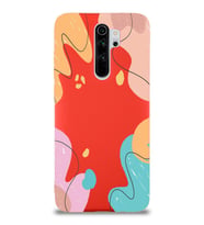 PrintiFy Xiaomi Redmi Note 8 Pro Lansman Kılıf Karışık Renkler Tasarımlı İçi Kadife Kapak (Kırmızı)
