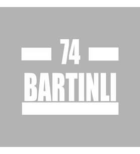 74 Bartınlı Araba Sticker siyah 16x9 CM (Beyaz)