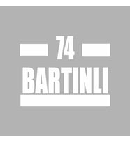 74 Bartınlı Araba Sticker siyah 16x9 CM (Beyaz)