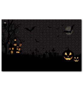 Cakapuzzle Cadılar Bayramı Dolunay Balkabak  Puzzle Yapboz MDF (Ahşap) (500 Parça)