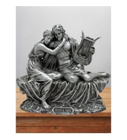 Paris&Helen 17 Cm Mitolojik Kahraman Heykel Dekor Hediyelik Eşya (Gümüş)