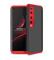 Xiaomi Mi 10 Kılıf Zore Ays Full Koruma Kılıf (Siyah-Kırmızı)