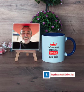 Dayıya Hediye Fotoğraflı Dekoratif Taş, Kupa Bardak Beyaz HediyeDayıya Doğum Günü Hediyesi (Model 3)