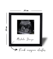 Özel Bebek Fotoğraflı ve Özel Notlu Anı Çerçevesi 20x20cm (Siyah)