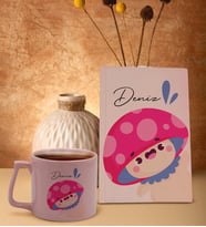 BK Gift Kişiye Özel İsimli Pembe Sert Kapaklı Defter ve Middle Kupa Seti, Arkadaşa Hediye, Yeni İş Hediyesi, Doğum Günü Hediyesi-1 (Model 6)