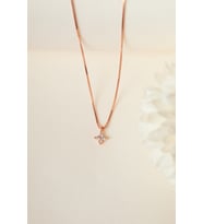 Elika Silver 925 Ayar Gümüş Küp Zincirli Minimal Kolye (Rose)