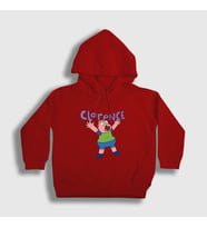 Presmono Unisex Çocuk Beyaz Happy Clarence Kapüşonlu Sweatshirt 458429tt (Kırmızı)
