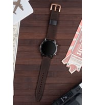 vagave Huawei Watch Gt Gt2 Gt2e Gt2pro Gt3 Gt3pro Ultimate Deri Kordon 46 -22mm dıshuawei (Kahverengi)
