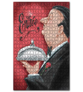 Cakapuzzle Yemek Servisi Yapan Garson Görseli Puzzle Yapboz MDF (Ahşap) (500 Parça)