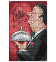 Cakapuzzle Yemek Servisi Yapan Garson Görseli Puzzle Yapboz MDF (Ahşap) (500 Parça)