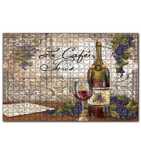 Cakapuzzle Kırmızı Tablo Kadeh Paris Görseli Mektup  Puzzle Yapboz MDF (Ahşap) (255 Parça)