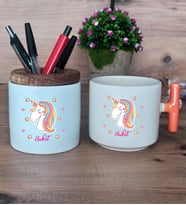 Unicorn Hediye Sepeti Kupa Bardak T Kulplu, Kalemlik Hediyeleri Kadın Arkadaşa Doğum Günü Hediyesi (Model 7)