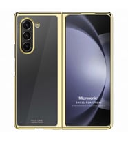 Microsonic Samsung Galaxy Z Fold 5 Kılıf Shell Platinum Şeffaf (Gold)