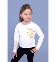 Toontoy Kız Çocuk Baskılı Tişört (Ekru)