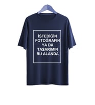 BYVOL Kendin Tasarla T-shirt Kişiye Özel Tişört Baskılı Tshirt (Lacivert)