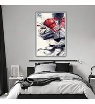 Metal Çerçeveli Temperli Cam Tablo Street Fighter Ryu Hoshi (Gümüş)