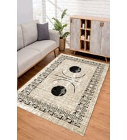 Dijital Kaymaz Taban Yıkanabilir Renkli Salon Halısı Mutfak Halısı Yolluk ND-SD-1067 (Krem)