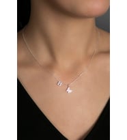 Elika Silver Kadın Harfli Kelebek Model 925 Ayar Gümüş Kolye (Gümüş)