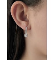 14 Ayar Altın Baget Taş Detaylı Küpe (Rose)