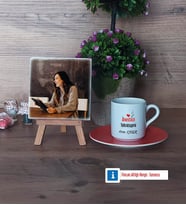 Anestezi Teknisyeni Fotoğraflı Dekoratif Taş, Ahşap Altlıklı Türk Kahvesi Fincanı Hediye Anestezi Teknisyenine Tıp Bayramı Hediyesi (Model 8)
