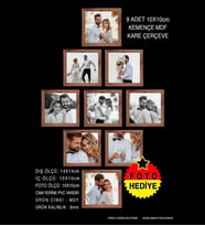 9 Adet 10x10 Çerçeve - Mdf Çerçeve - Mini Kare Fotoğraf Çerçevesi (Kahverengi)