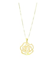24 Ayar Has Altın Kaplama Gül Yaprakları Özel Kolye (Rose)