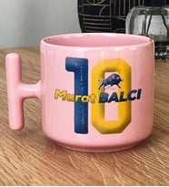 Kişiye Özel Sarı Lacivert Hediye Pastel T Kupa Taraftar Hediyesi (Pembe)