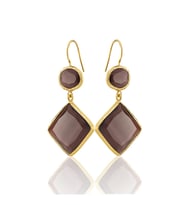Kadir Jewellery 22 Ayar Altın Kaplama Kadın Sallantılı Küpe -El İşçiliği Ve Hipoalerjenik Küpe (Bordo)