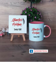 Yönetici Asistanına Hediye Dekoratif Taş, Kupa Bardak Kırmızı Hediye (Model 5)