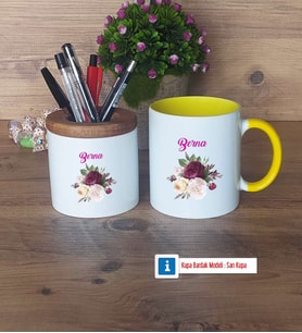 İsme Özel Doğum Günü Hediyesi Kalemlik, Kupa Bardak T Kişiye Özel Hediye (Model 10)