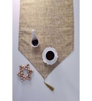 Soft Modern Üçgen Püsküllü Runner 40x150 (Bej)