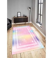 Dijital Baskılı Yıkanabilir Kaymaz Modern Renkli Salon Halısı Mutfak Halısı Yolluk ND-HY-1332 (Pembe)