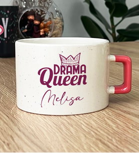 Kişiye Özel Drama Queen Hediye Lüks Fincan Sevgiliye Arkadaşa Hediye (Pembe)