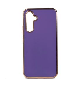 Galaxy A54 Kılıf Zore Bark Kenarları Altın Renk Kılıf (Mor)