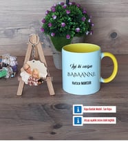 Babaanneye Hediye Kupa Bardak Beyaz ve Fotoğraflı Ahşap Anahtarlık Hediye (Model 7)