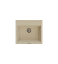 POLEX Cristalüx Granit Eviye P-08 Tezgah Altı Ve Tezgah Üstü Kare Mutfak Evyesi 55,5x50cm (Bej)