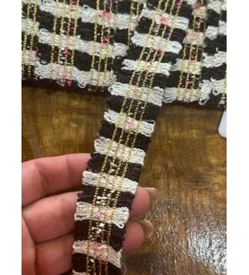 EN 3 CM ÇİFT TARAFI PÜSKÜLLÜ TRİKO ÖRME ŞERİT DİKİŞ AKSESUARI (1 METRE9 (Siyah)