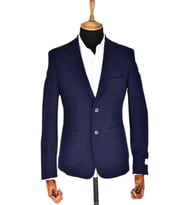 Erkek Tek Spor Ceket Çift Yırtmaçlı Gofre BGL-ST03587 (Lacivert)