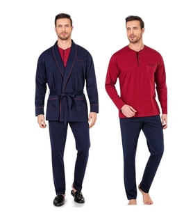 Erkek Penye Çeyiz Pijama Seti (Lacivert)