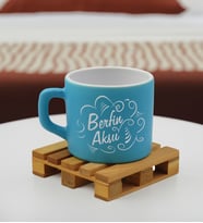 BK Gift Kişiye Özel İsimli Renkli Middle Çay & Kahve Fincanı-6(14 Renk Seçeneği), Arkadaşa Hediye, Sevgiliye Hediye, Doğum Günü Hediyesi (Turkuaz)