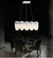 Mirella Yemek Masası Taşlı Avize Zarif Taşlı Avize Modern (Krom)